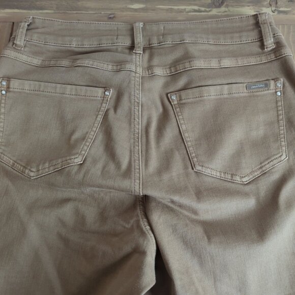 Joseph Ribkoff Tan Raw Hem Ankle Jeans - Picture 11 of 13
